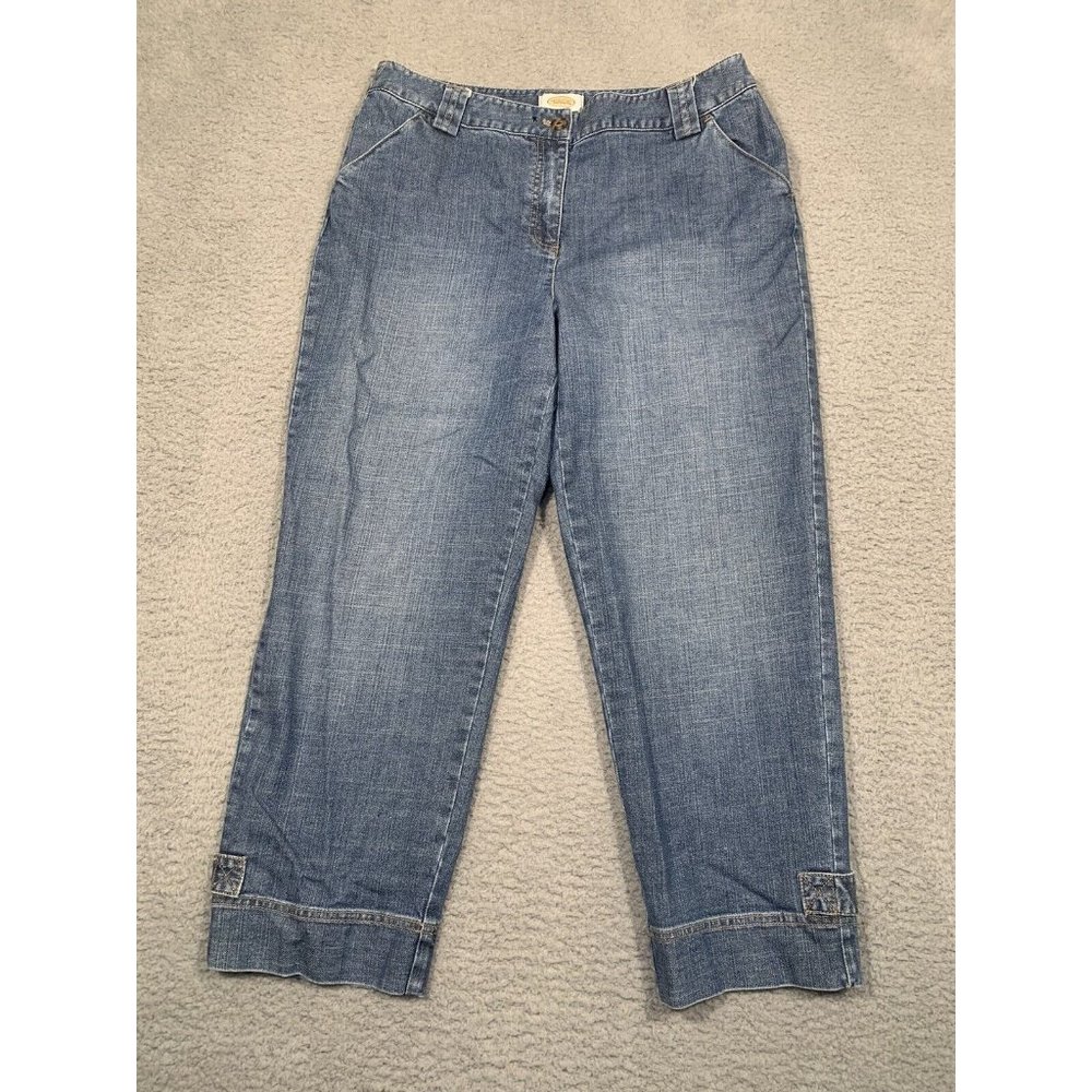 Vintage‎ Talbots Denim Jean Ankle Pants Stretch Cotton Blend Pockets Size 12